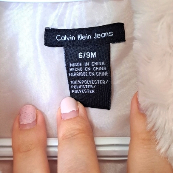 Calvin Klein baby 6-9months white plush jacket button-up super soft dress formal - Picture 4 of 9
